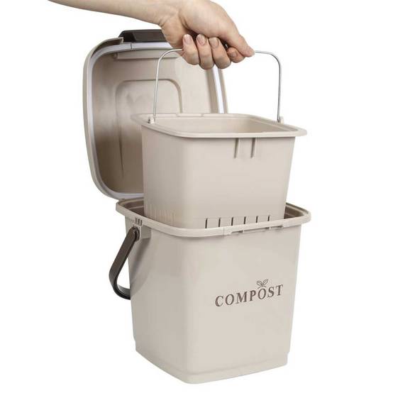 Poubelle à Compost 8L avec Panier Perforé et Couvercle à Clapet - FLIRIS - Image 3