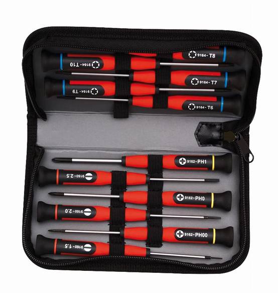 Jeu 12 tournevis de précision en trousse - MOB - 9169020001