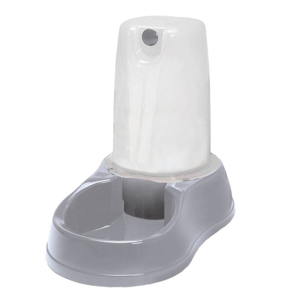 Dispensador de agua 1.5 litros, gris de plástico, para perro o gato - Imagen 1