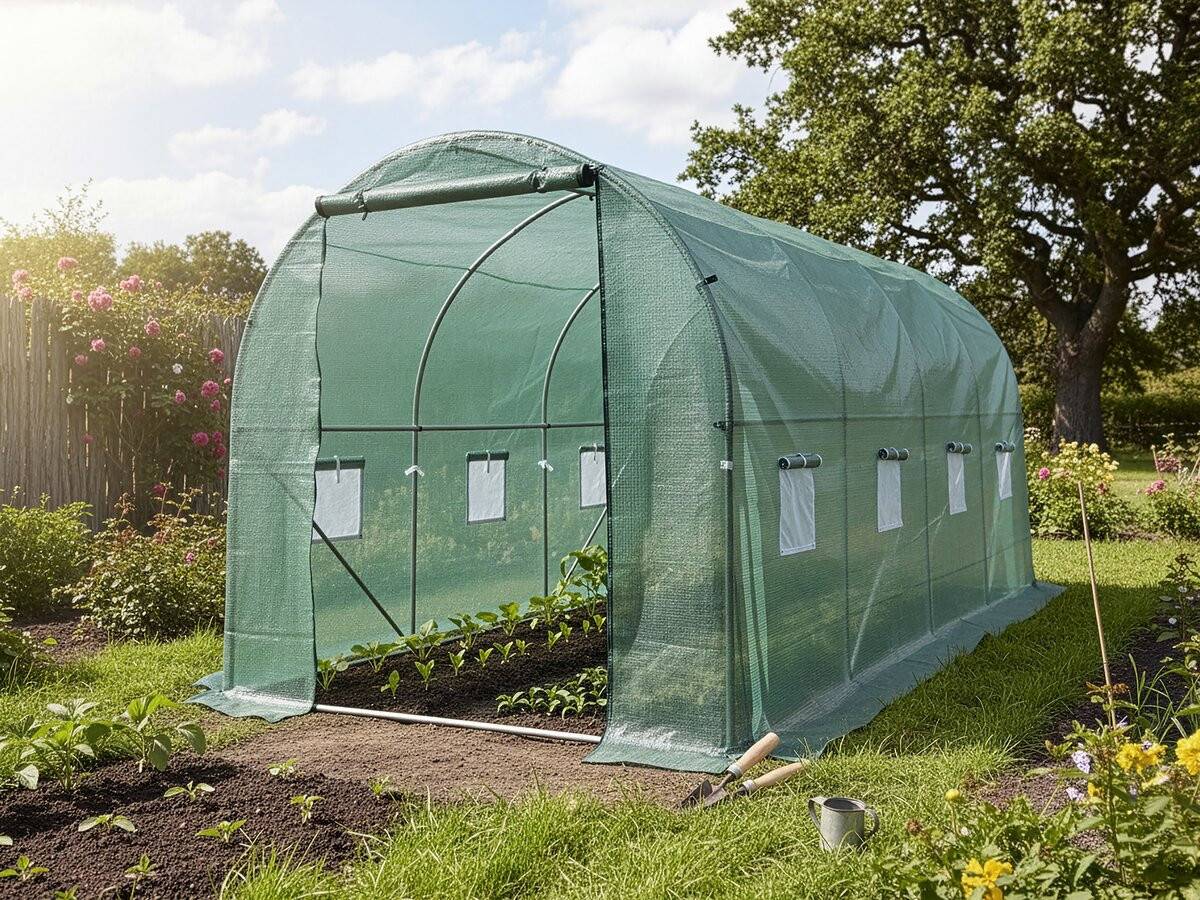 Serre Tunelle De Jardin 4,5 X 2 M "lys" - 9 M² - 130g - Vert -habitat Et Jardin - Image 2