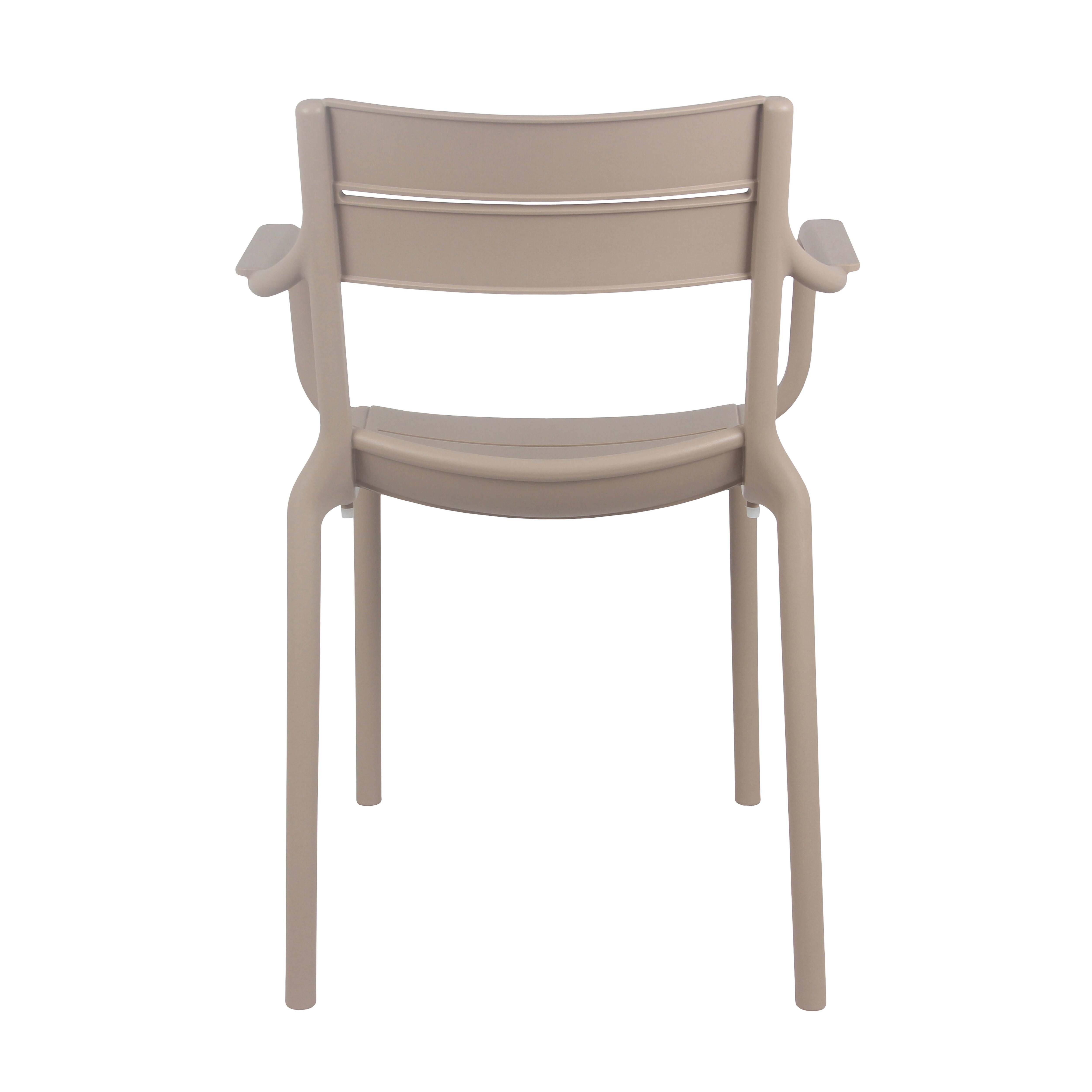 Oviala - Lot de 4 fauteuils de terrasse en plastique beige Paname - Oviala - Image 5