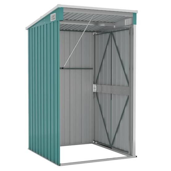 Abri de jardin 1.18m² - Cabane de jardin - Remise de jardin murale Vert 118x100x178 cm Acier galvanisé MAISON CHIC - Image 5