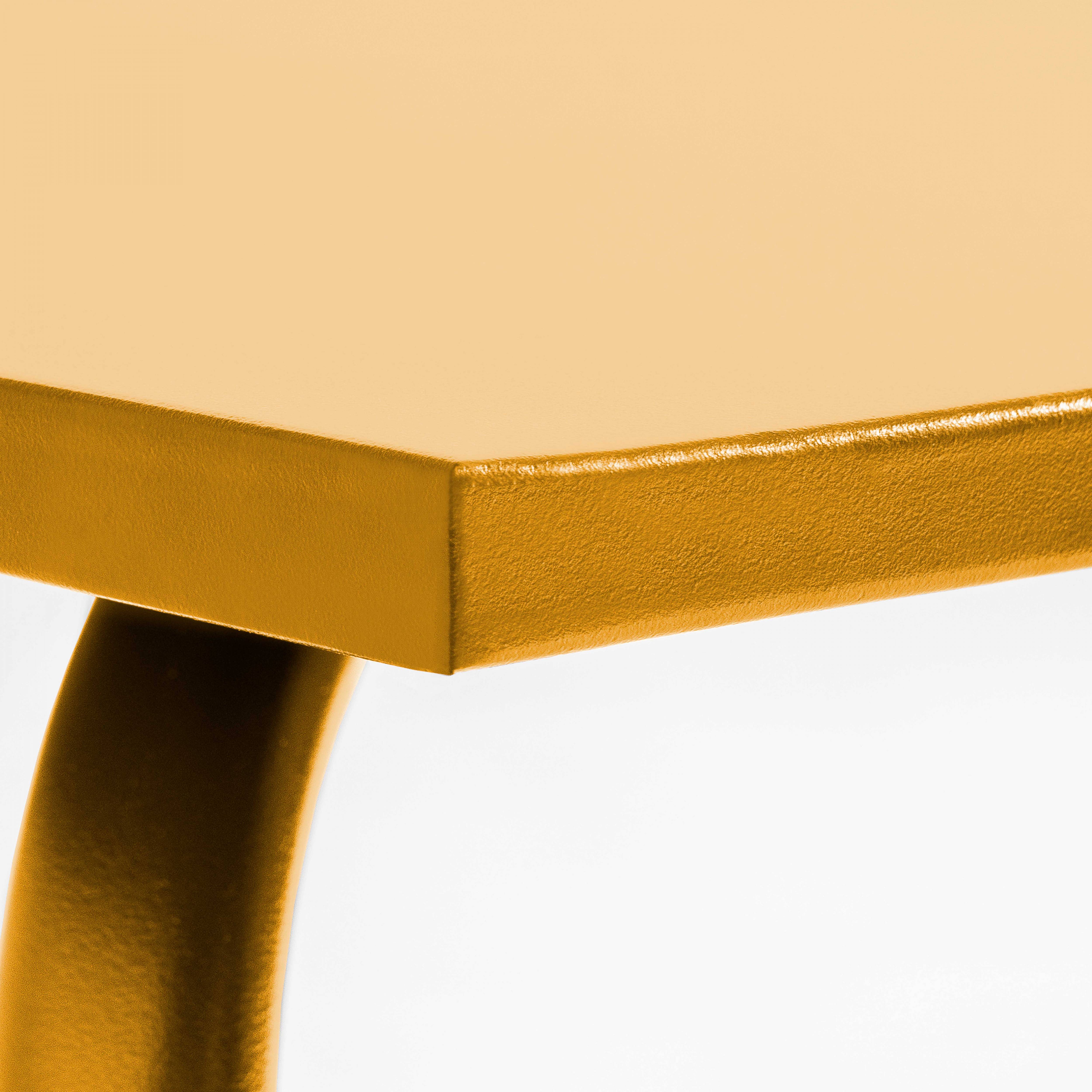 Oviala - Ensemble table de jardin en métal et 4 chaises jaune Palavas - Oviala - Imagen 5