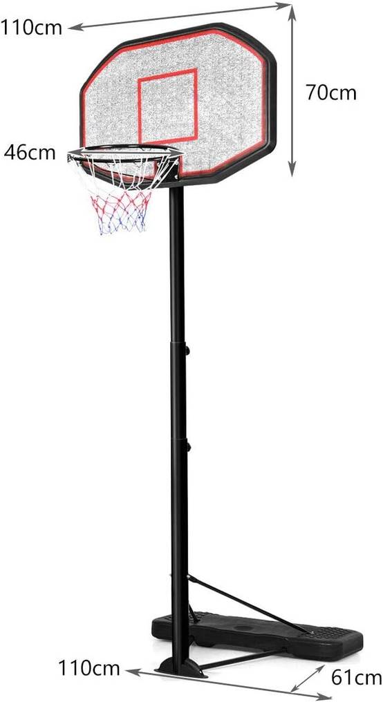 COSTWAY Panier de Basket-Ball sur Pied Hauteur Réglable 2,6-3,05M à COSTWAY Panier de Basket-Ball sur Pied Hauteur Réglable 2,6-3,05M à