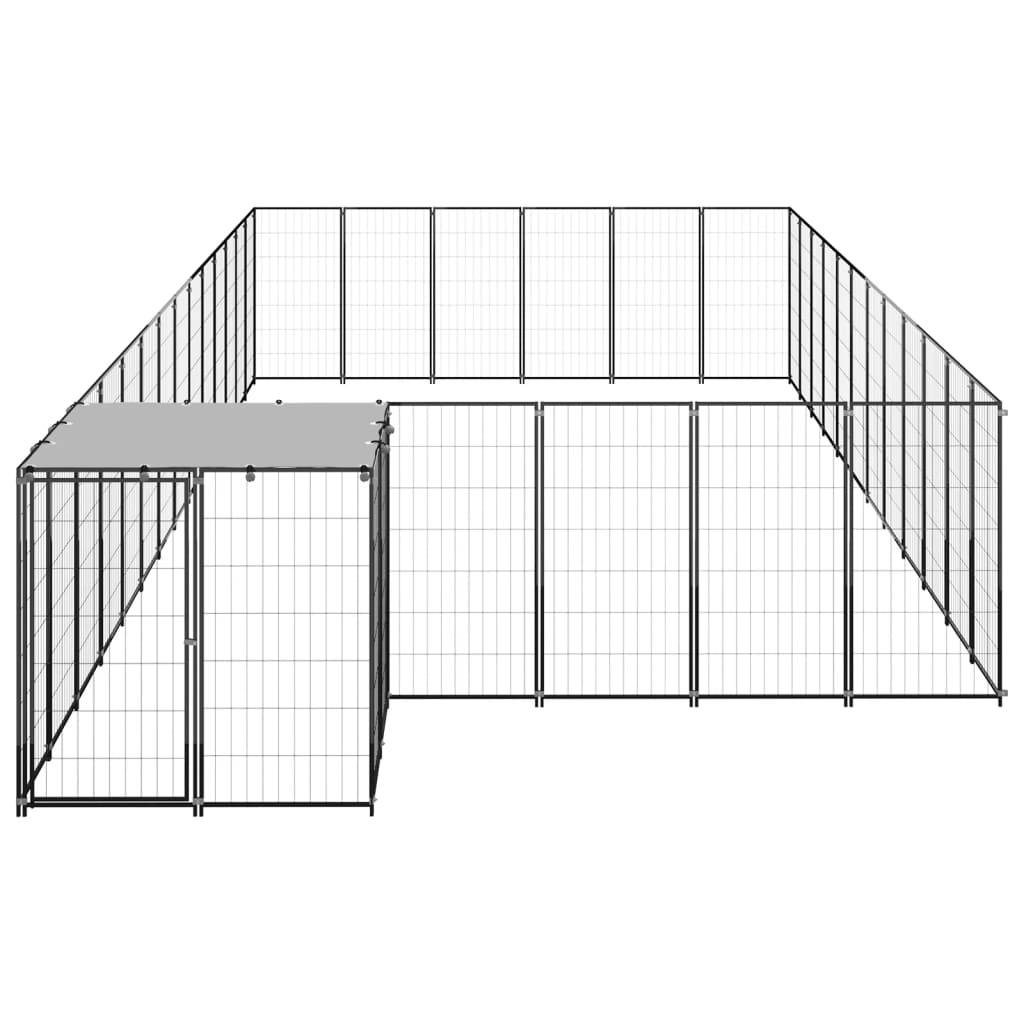 Vidaxl - Chenil Noir 22,99 m² Acier vidaXL 3082216 - Imagen 7