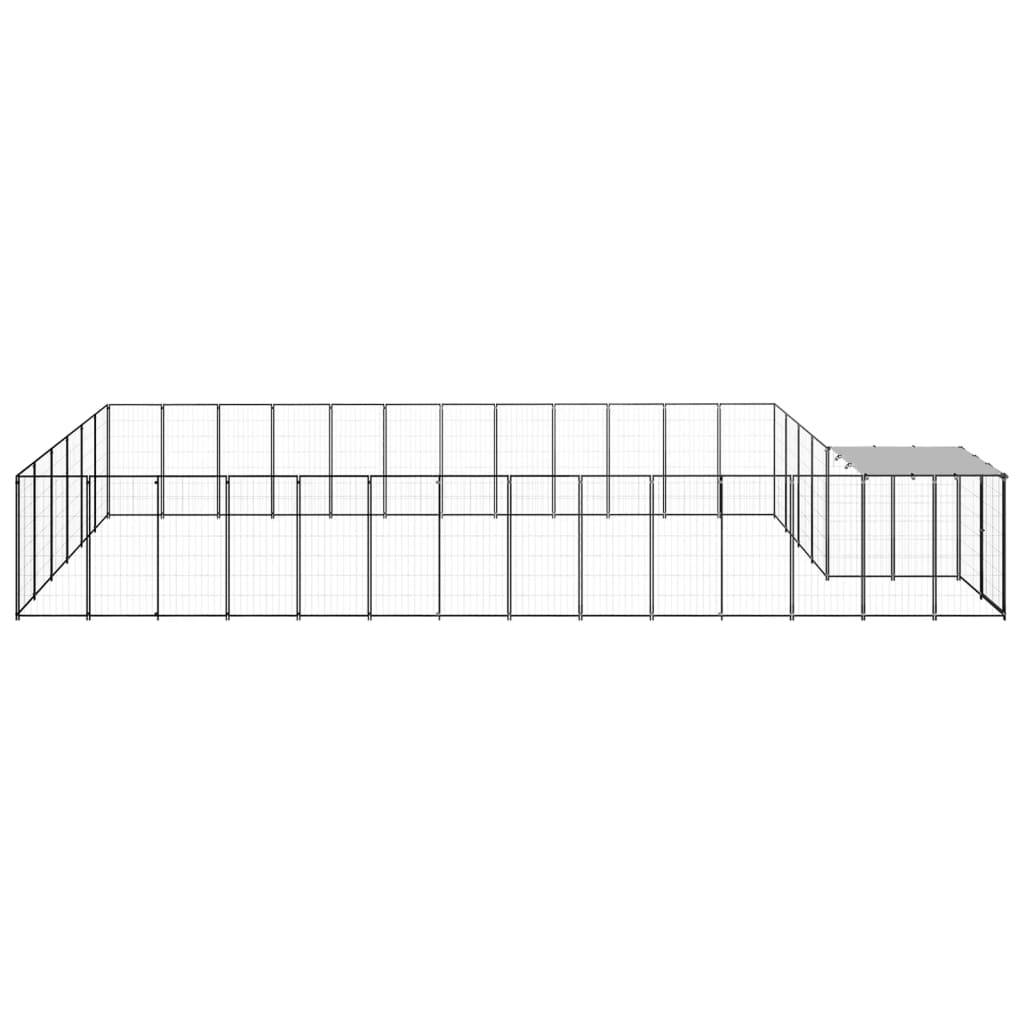Vidaxl - Chenil Noir 22,99 m² Acier vidaXL 3082216 - Imagen 5