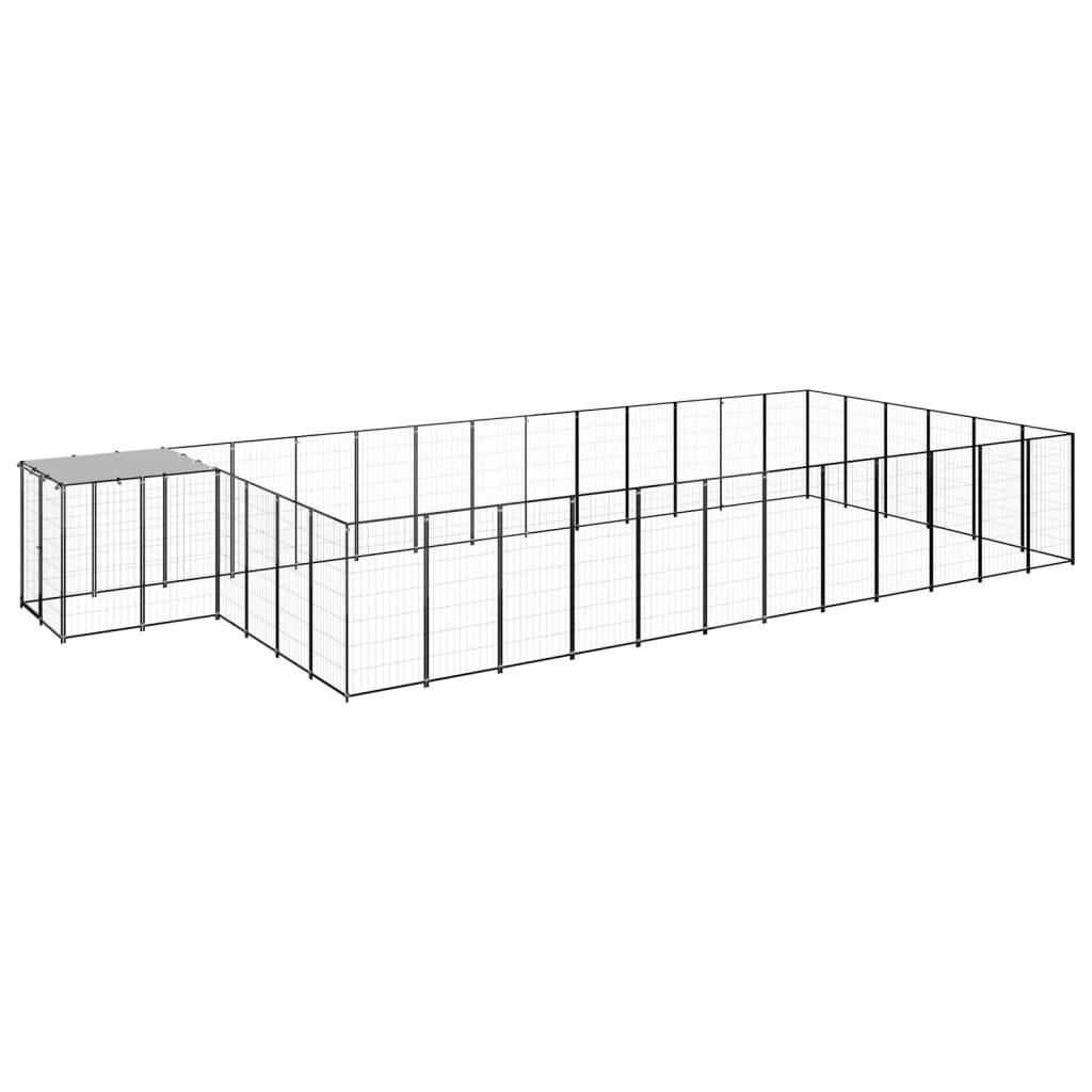 Vidaxl - Chenil Noir 22,99 m² Acier vidaXL 3082216 - Imagen 2