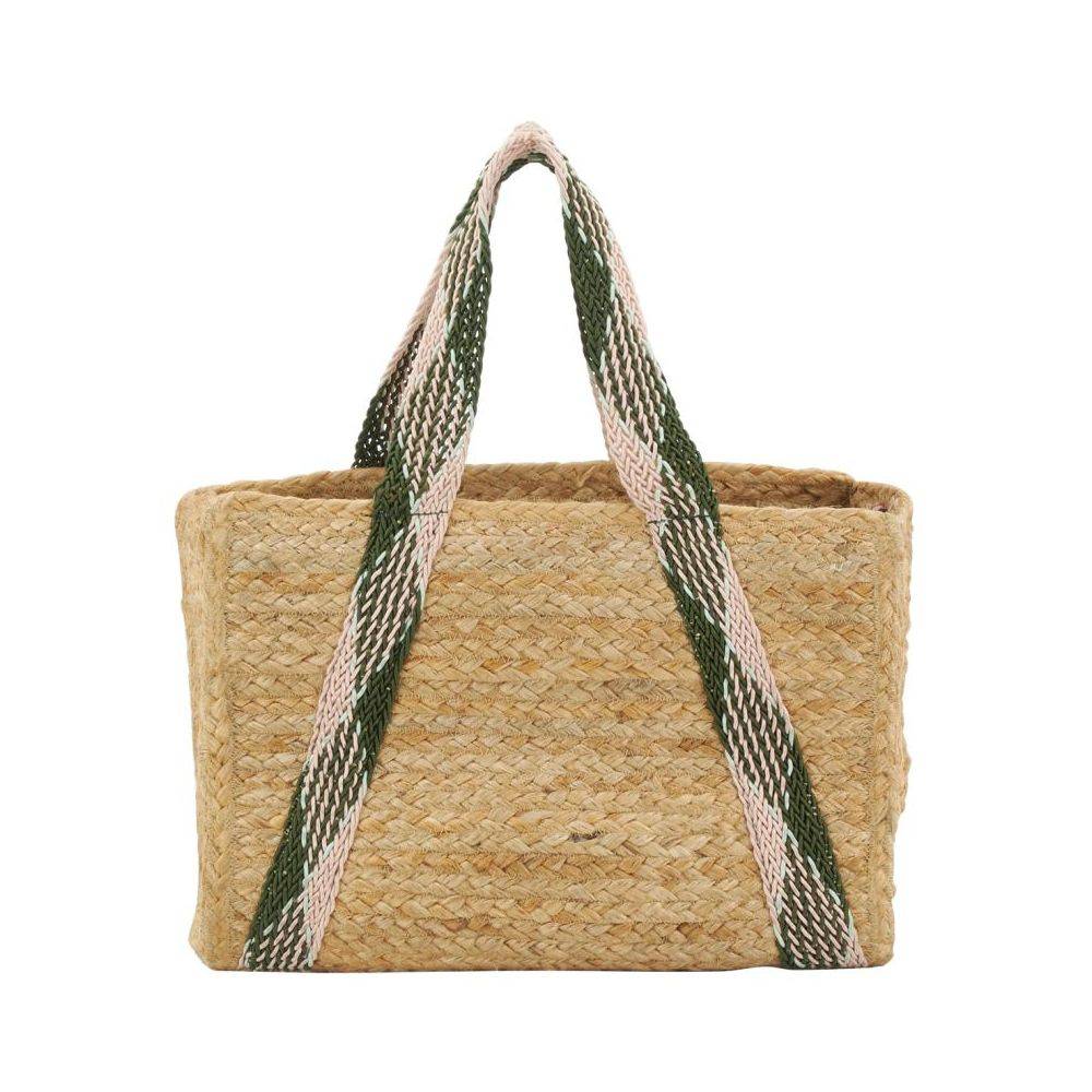 Aubry Gaspard - Sac en jute rectangulaire et poche en coton kaki Aubry Gaspard - Imagen 3