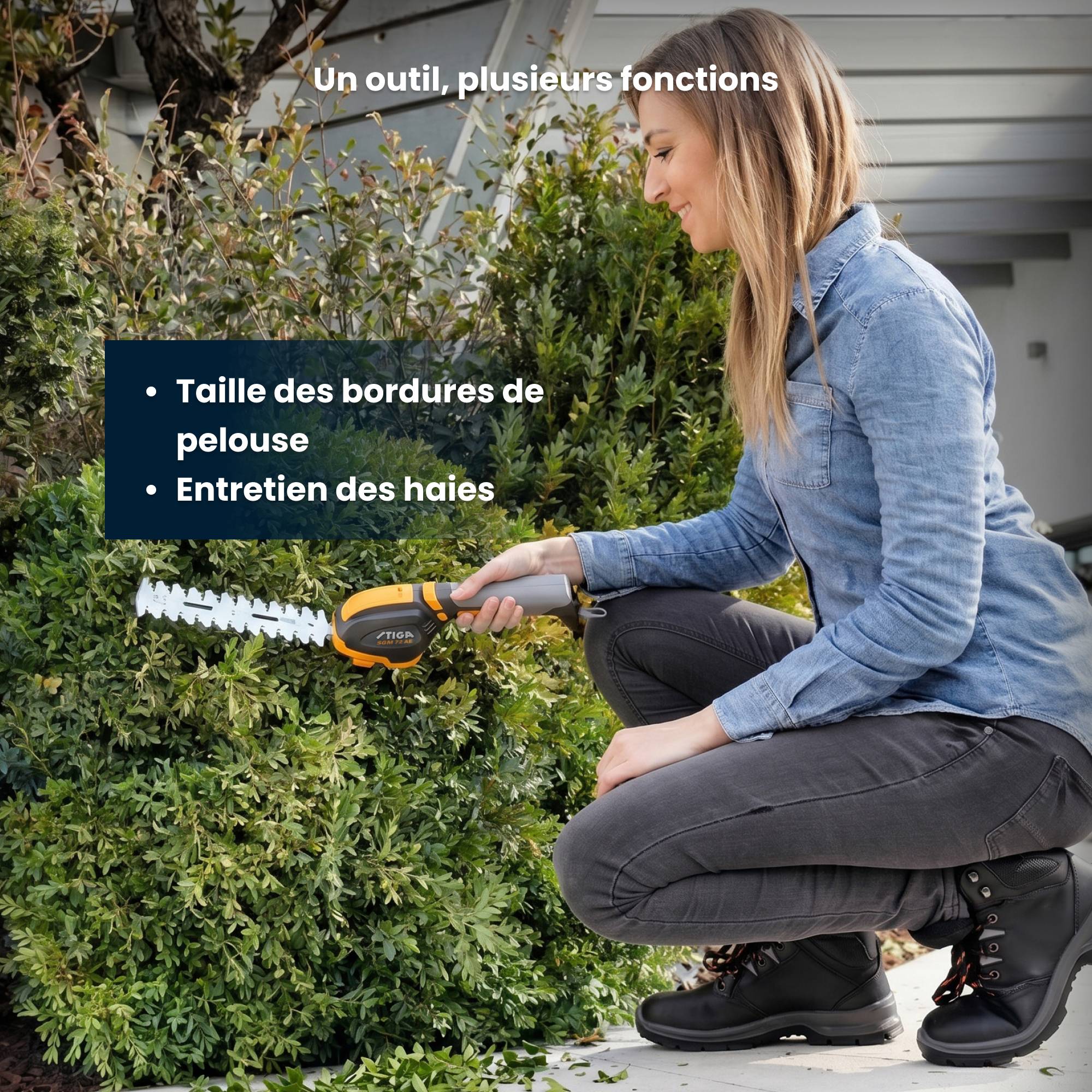 Stiga - Outil multifonctionnel SGM 72 AE sur batterie 7.2V, lames taille-haies 18cm, coupe-bordures - STIGA - Imagen 2