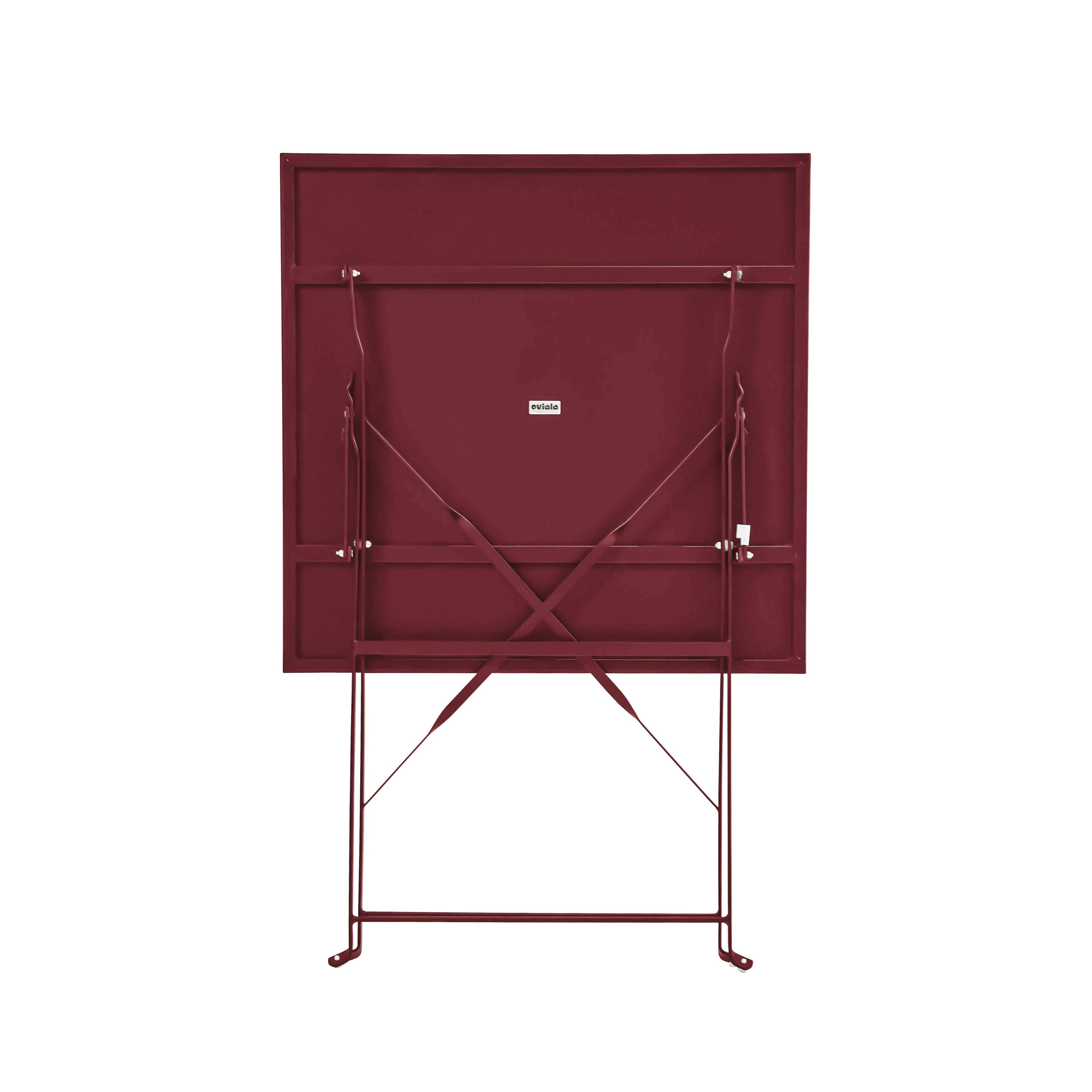 Oviala - Table de jardin pliante bistrot en acier 60 cm pourpre Rome - Oviala - Image 2