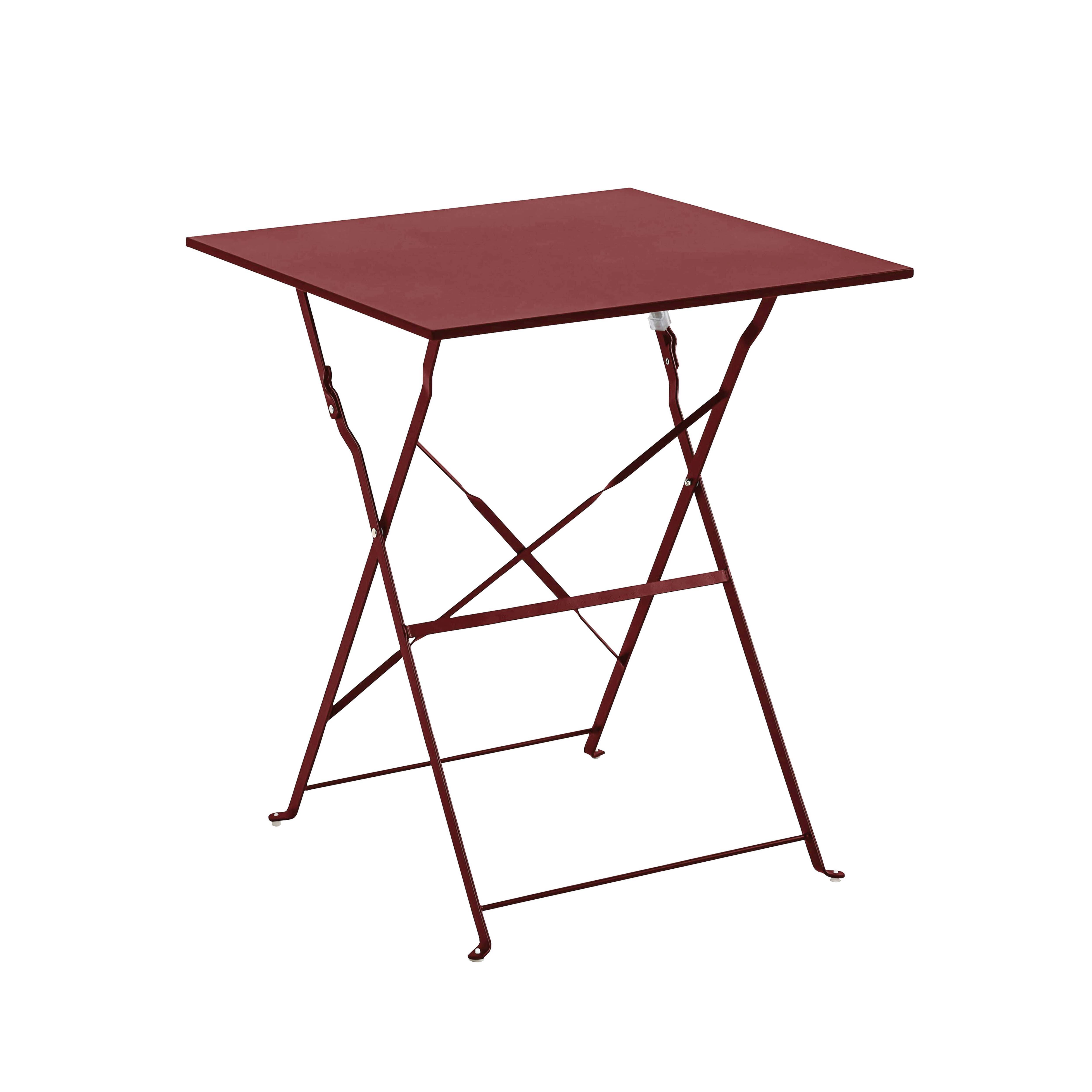 Oviala - Table de jardin pliante bistrot en acier 60 cm pourpre Rome - Oviala - Image 1
