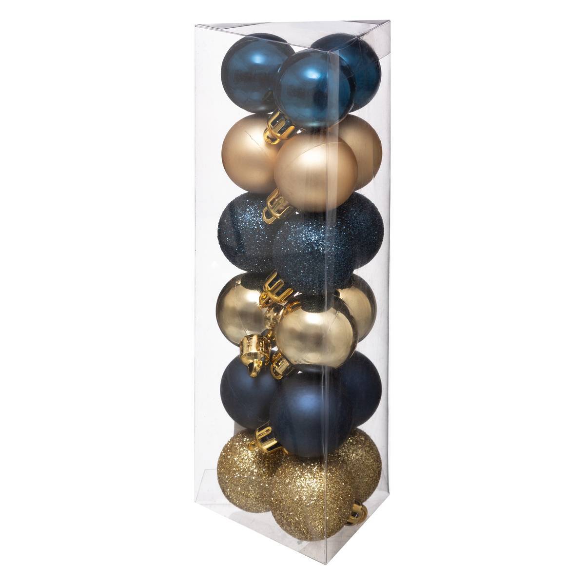 Fééric Lights & Christmas - Lot de 18 boules D.3cm bleu or - Feeric Lights & Christmas