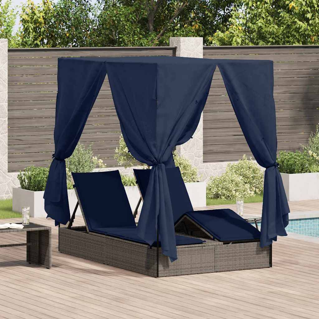 Vidaxl - Transat double Noir polyrotin vidaXL 3376134 - Image 1