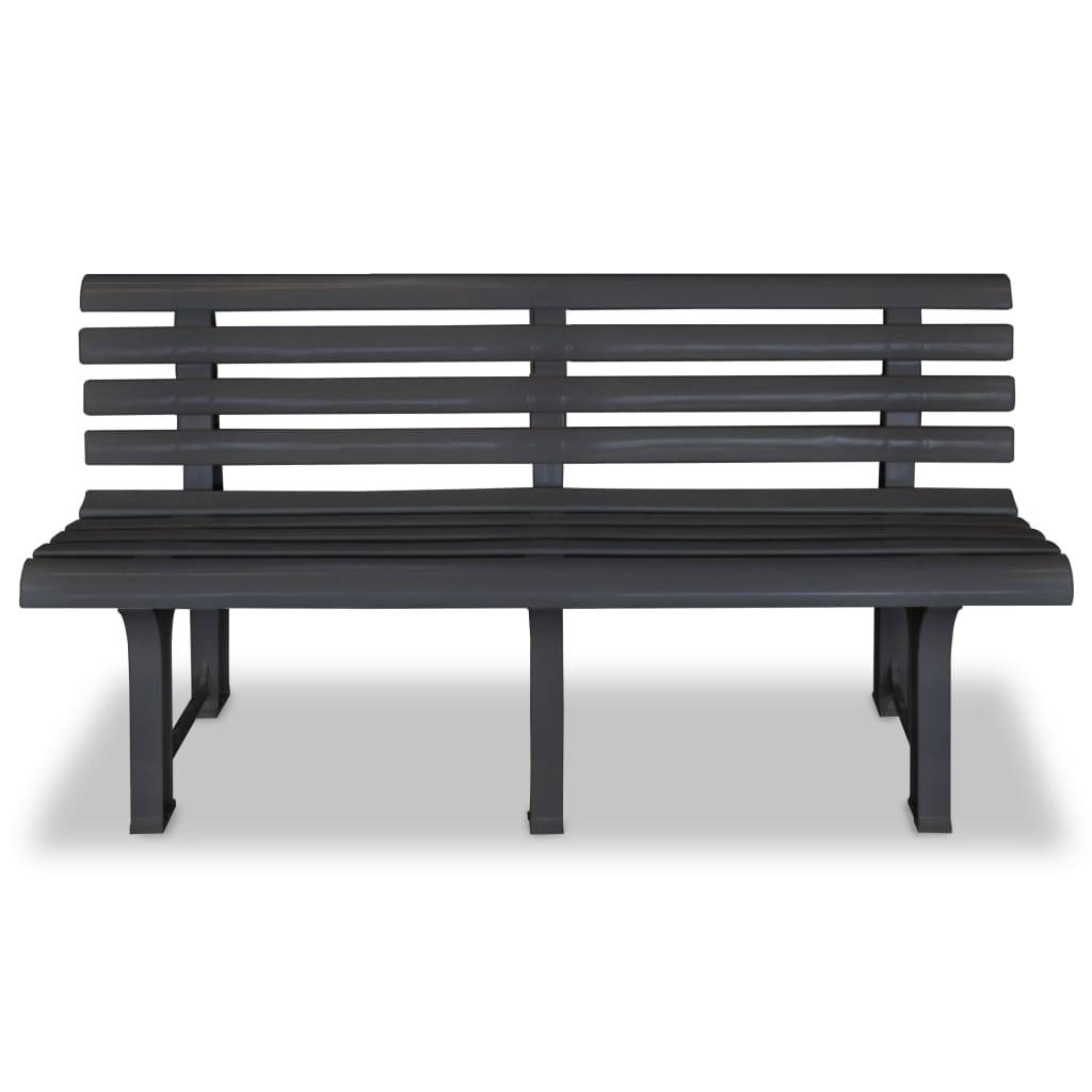 Helloshop26 - Banc de jardin meuble de patio d'extérieur terrasse 145,5 cm plastique anthracite - Image 2