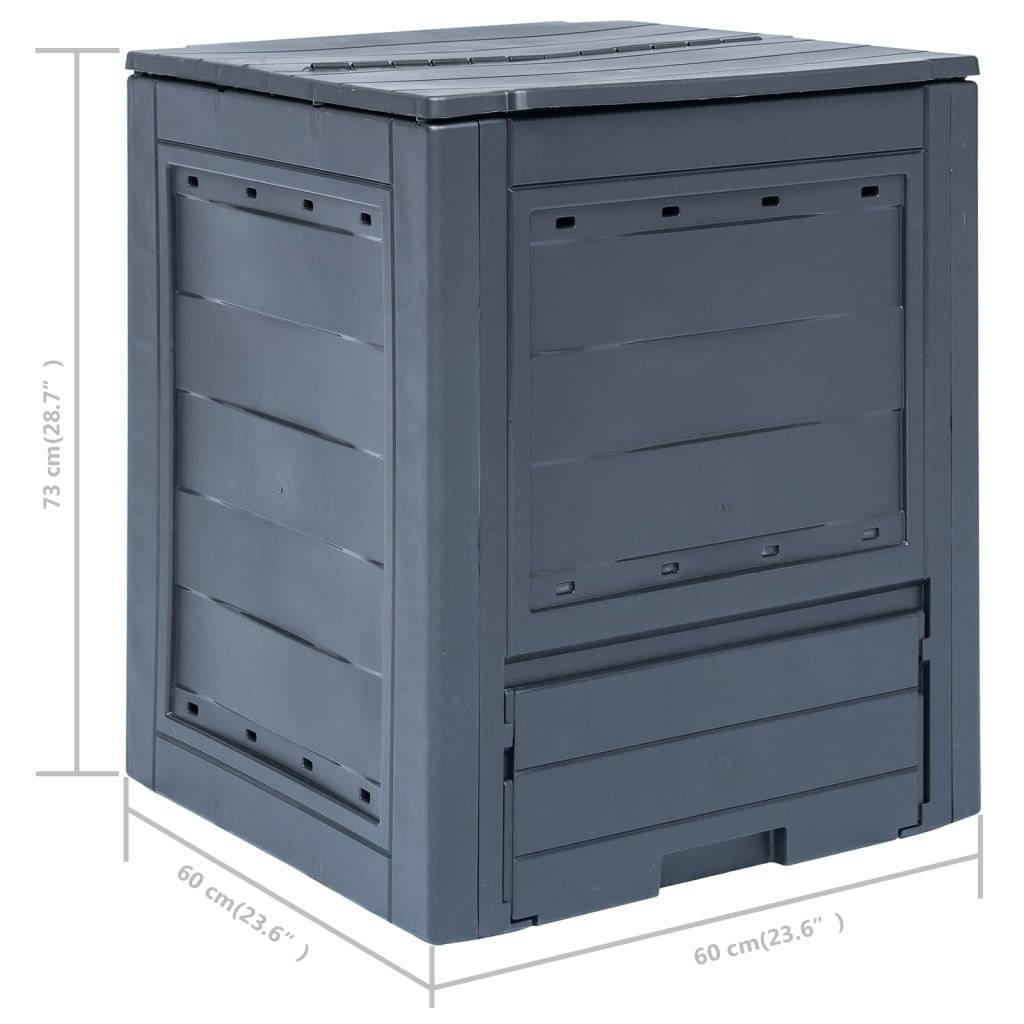 Composteurs de jardin plastique gris 60 x 60 x 73 cm, poids:11.08kg - PANGIVO - Image 7
