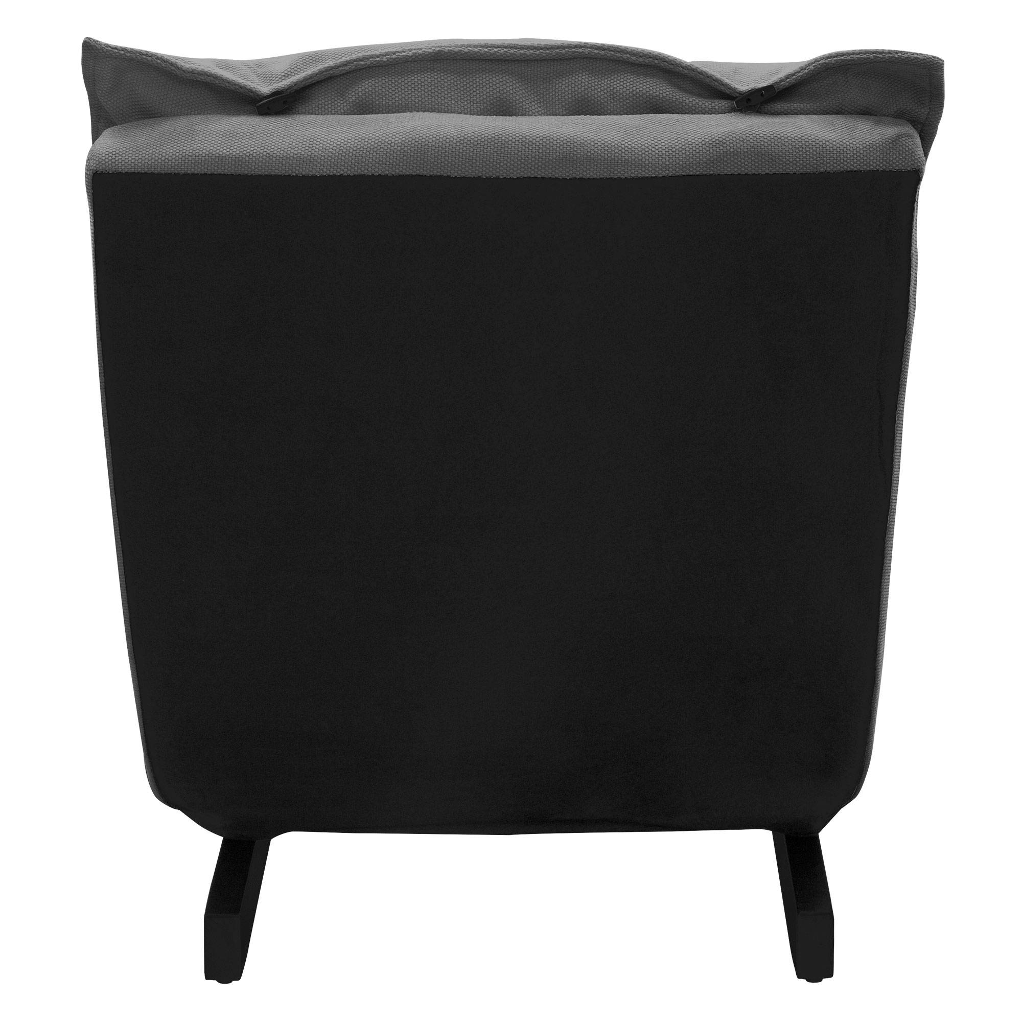Ml-Design - Fauteuil de relaxation de sol gris revêtement en lin rembourrage doux en polyester et structure robuste en acier dossier inclinable en 5 positions - Image 4