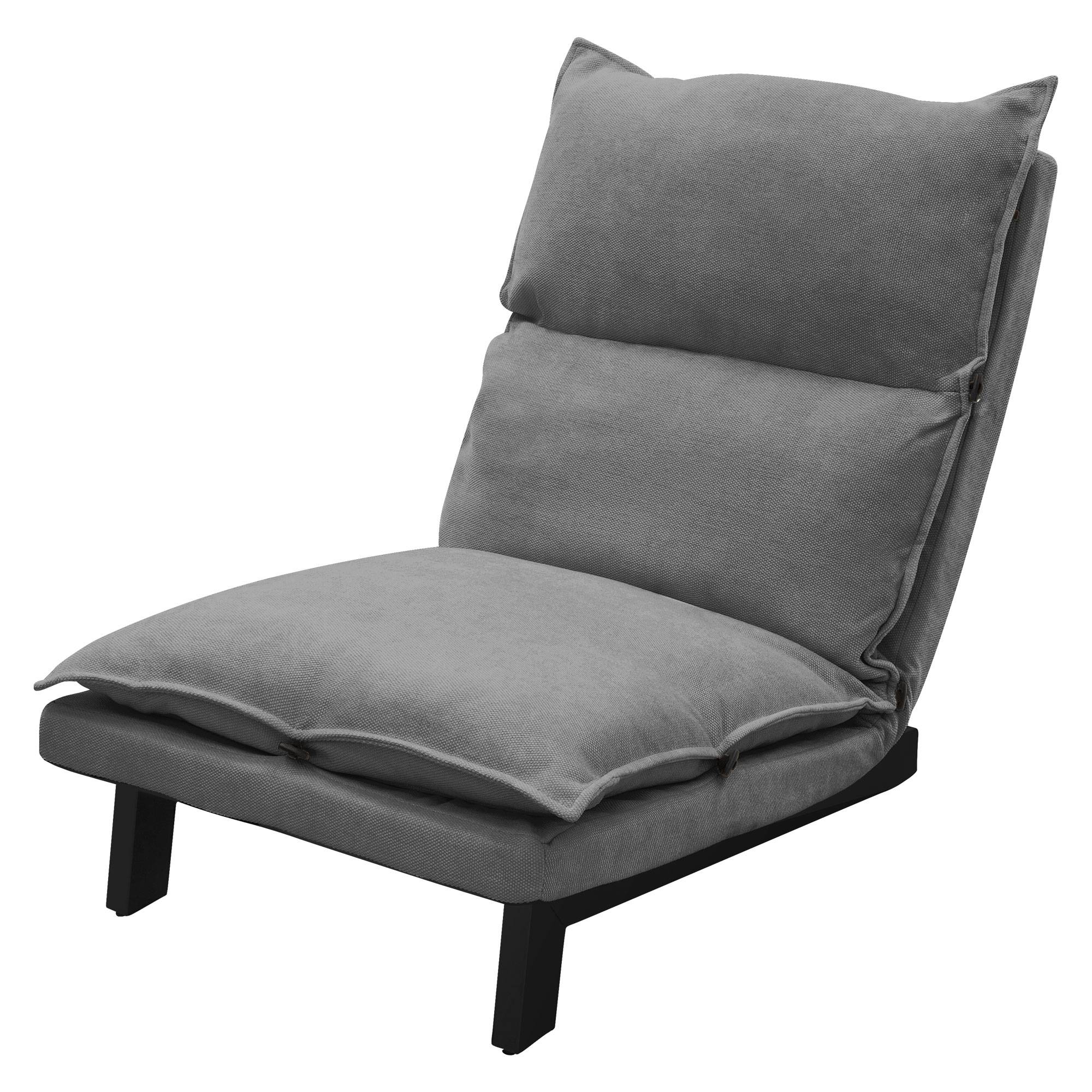 Ml-Design - Fauteuil de relaxation de sol gris revêtement en lin rembourrage doux en polyester et structure robuste en acier dossier inclinable en 5 positions - Image 8