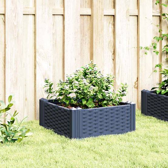 Jardinière avec Piquets PP Bleu Gris 42.5 x 42.5 x 28.5 cm - PANGIVO - Image 3