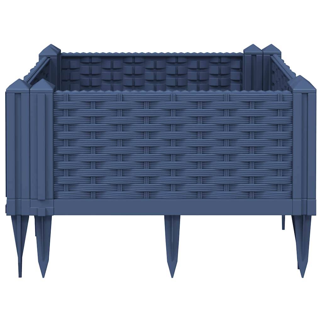 Jardinière avec Piquets PP Bleu Gris 42.5 x 42.5 x 28.5 cm - PANGIVO - Image 4
