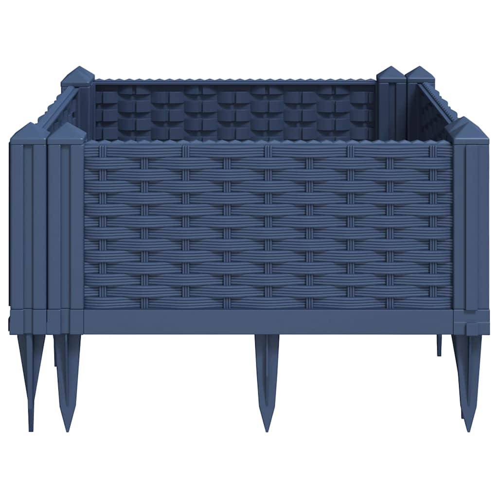 Jardinière avec Piquets PP Bleu Gris 42.5 x 42.5 x 28.5 cm - PANGIVO - Image 5