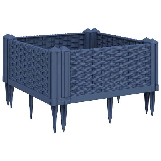 Jardinière avec Piquets PP Bleu Gris 42.5 x 42.5 x 28.5 cm - PANGIVO - Image 2