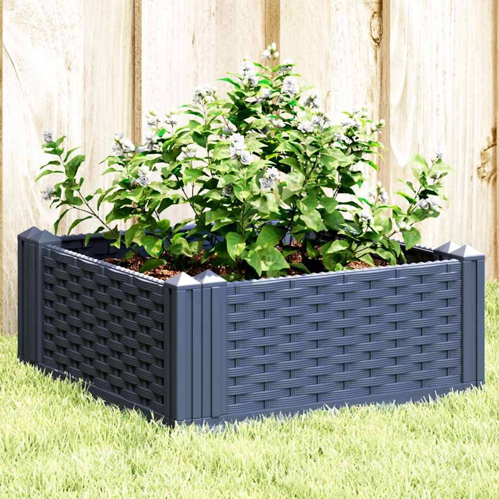 Jardinière avec Piquets PP Bleu Gris 42.5 x 42.5 x 28.5 cm - PANGIVO - Image 1
