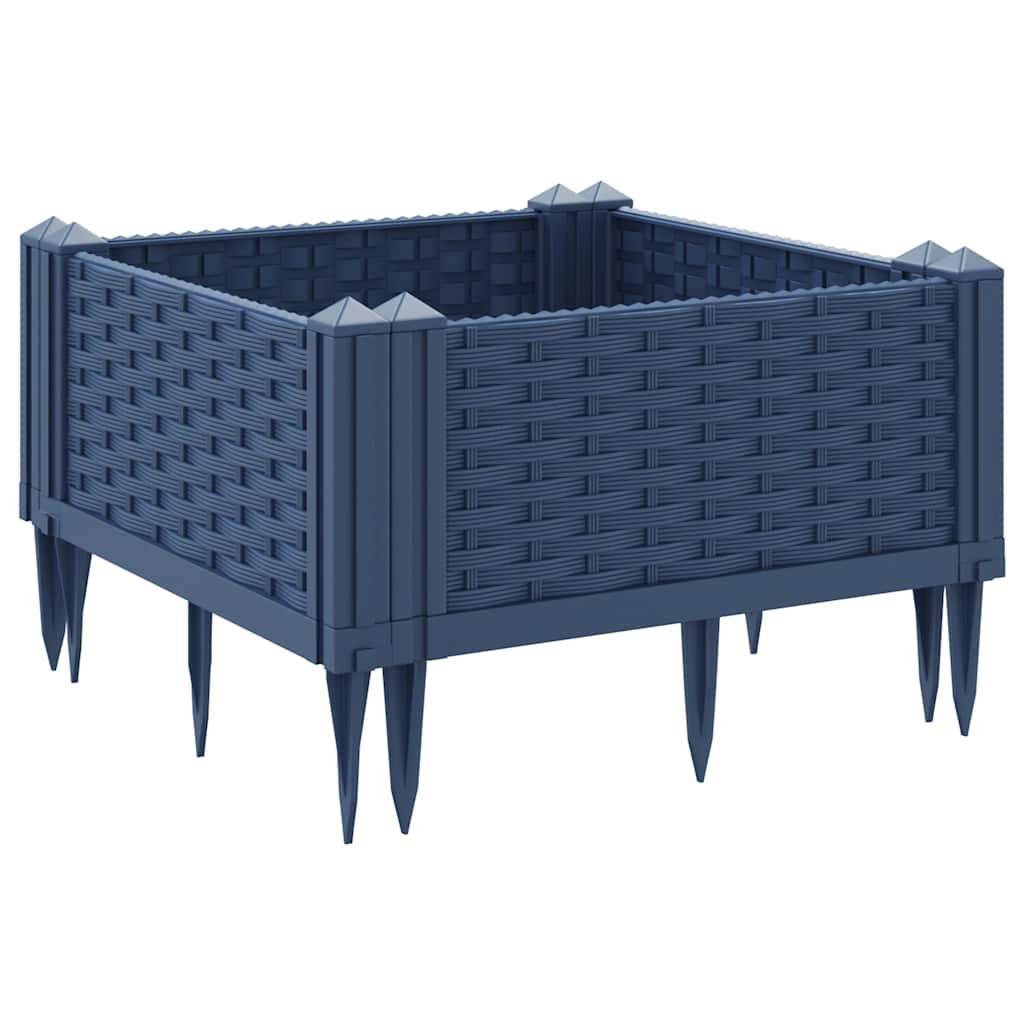 Jardinière avec Piquets PP Bleu Gris 42.5 x 42.5 x 28.5 cm - PANGIVO - Image 6