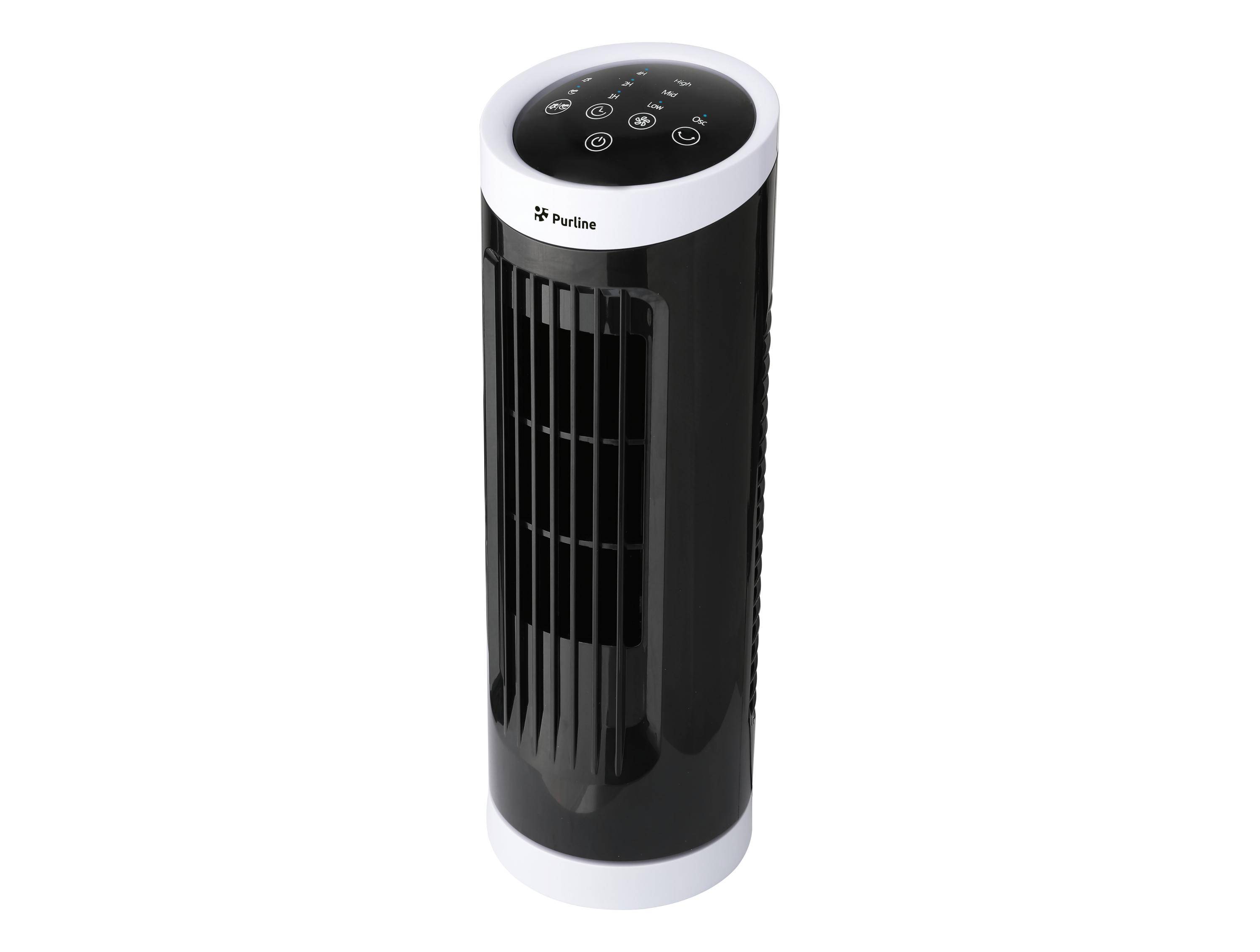 Purline - Ventilateur tour compact rotatif noir - Purline