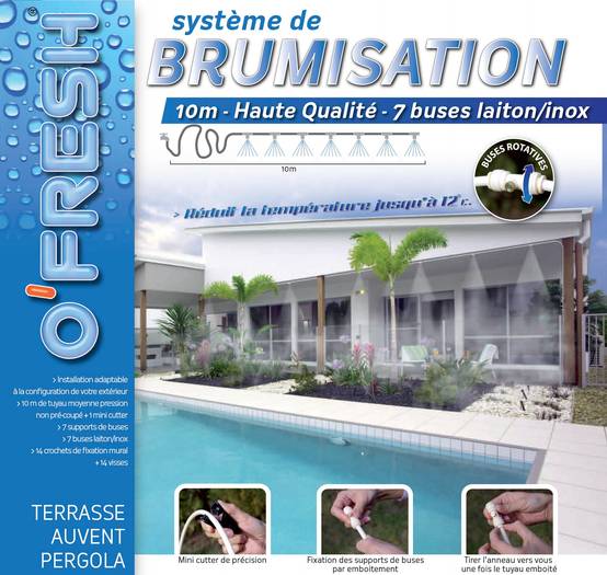 O'Fresh - Kit Brumisateur extérieur de terrasse - Basse pression - 10m - 7 buses O'FRESH - Image 1
