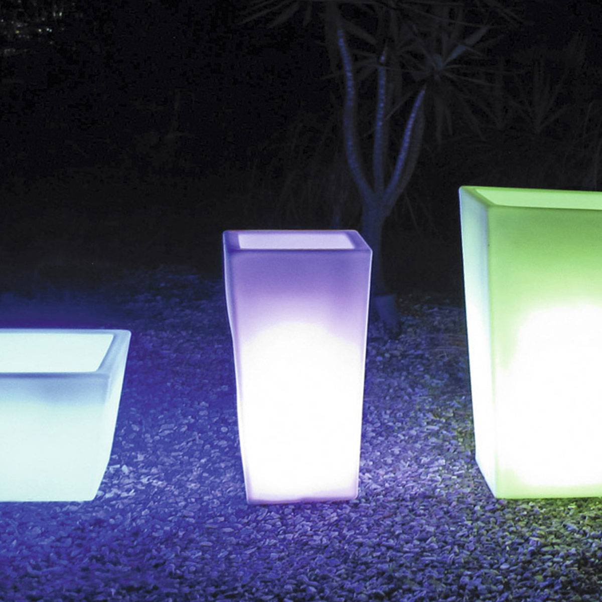 Wilsa Garden - Pot de fleur rond lumineux 30/42/92 - Imagen 5