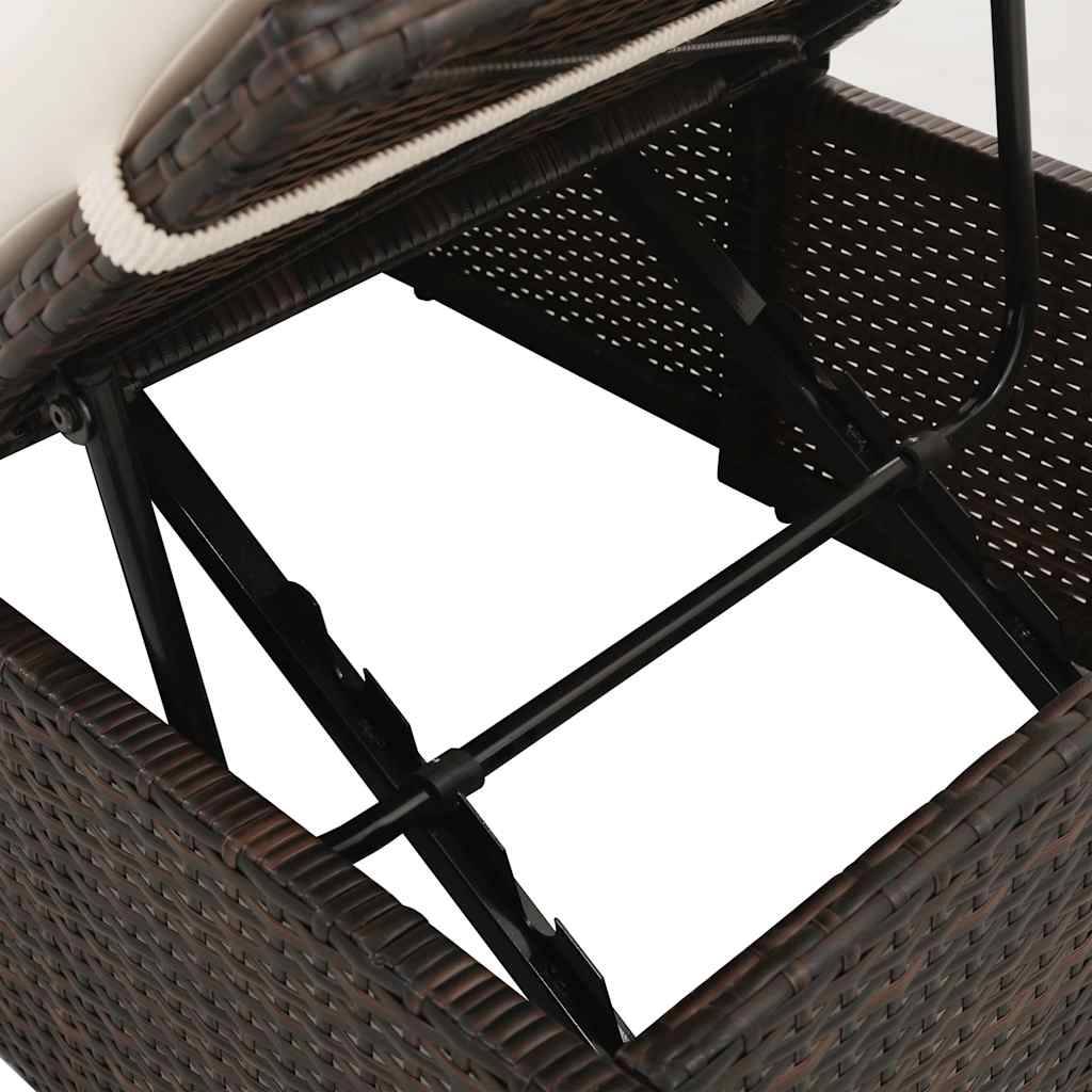 Vidaxl - Lit de jardin Marron 195x60 cm Résine tressée vidaXL 43954 - Imagen 4