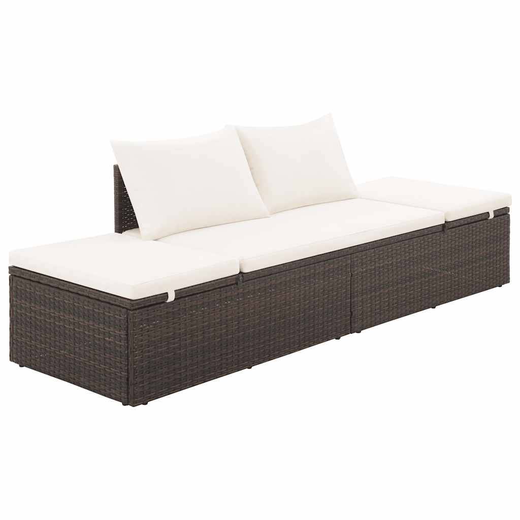 Vidaxl - Lit de jardin Marron 195x60 cm Résine tressée vidaXL 43954 - Imagen 2