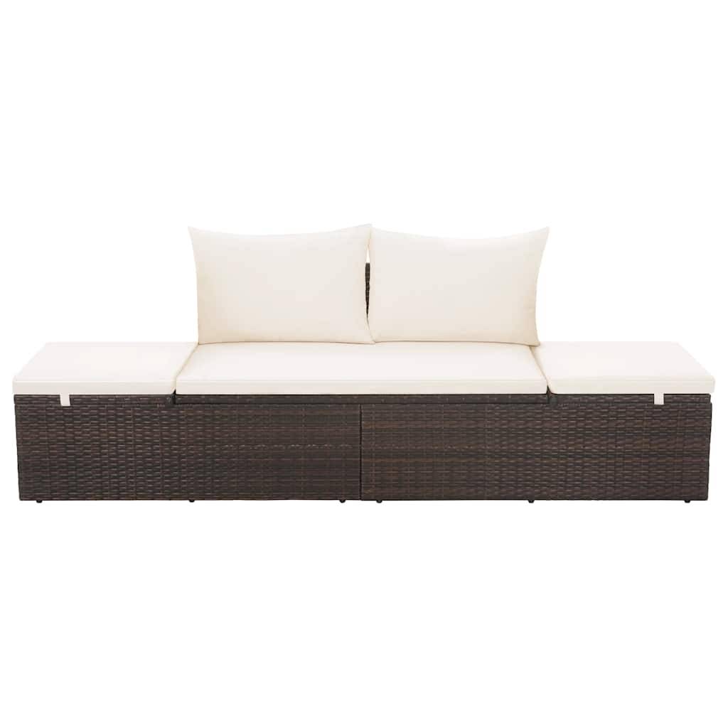 Vidaxl - Lit de jardin Marron 195x60 cm Résine tressée vidaXL 43954 - Imagen 5