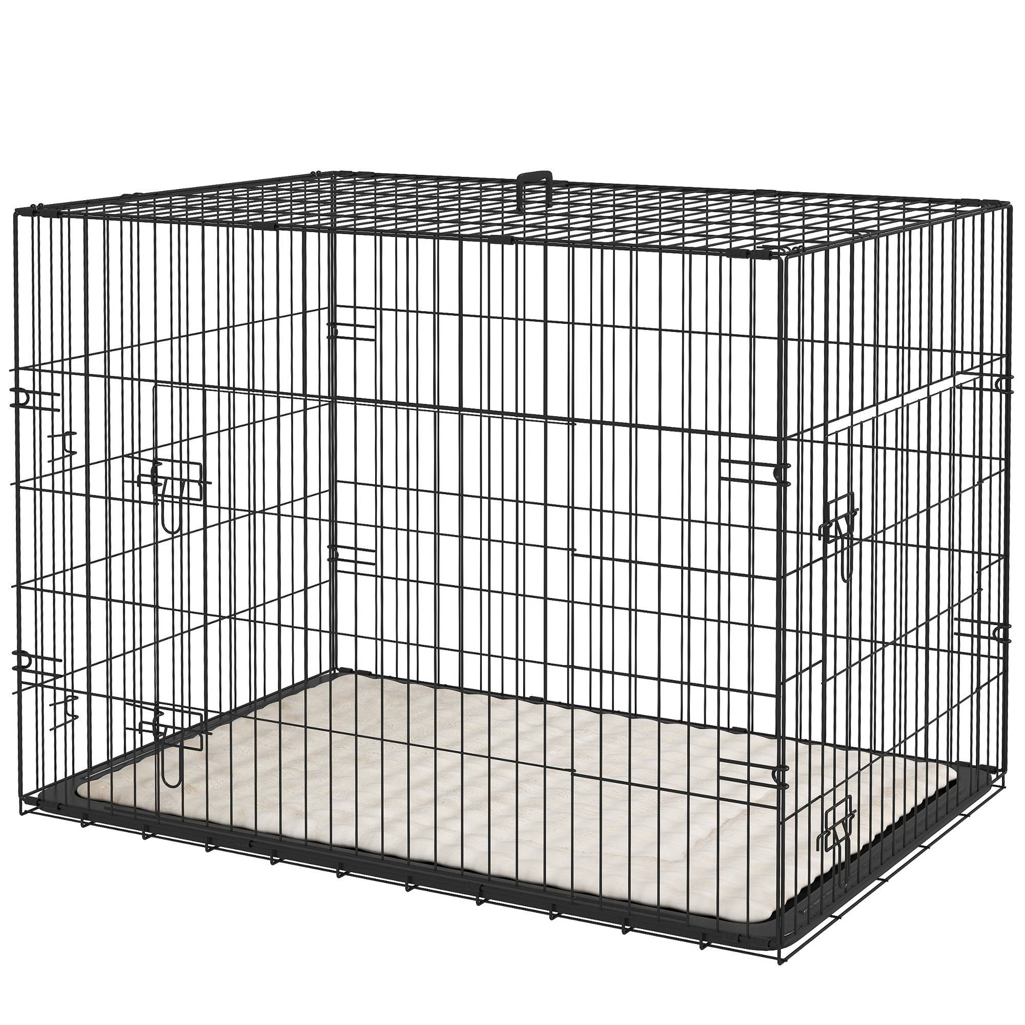 Caisse de transport acier voyage grand chien pliable accès double 90x58x62cm noir - ComfortXL Outdoor Living - Image 2