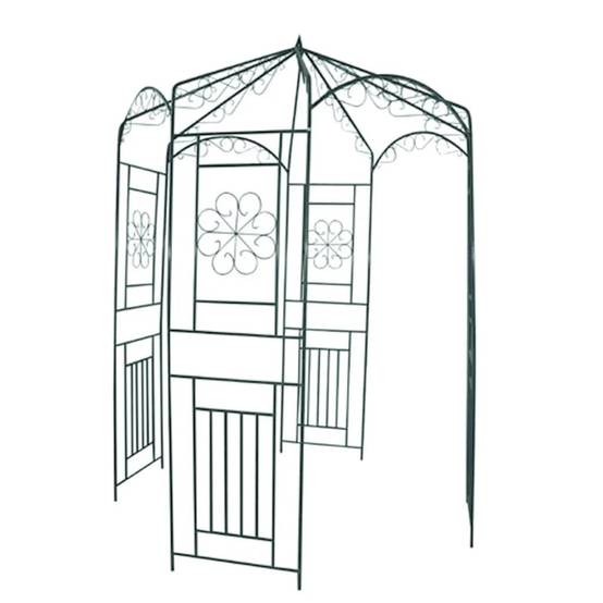 Arche de Jardin Fer Forgé pour Rosiers Plantes Grimpantes 160x250cm Vert - ComfortXL Outdoor Living - Image 1