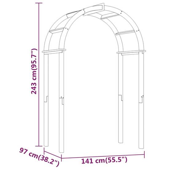 Arche de Jardin Fer Forgé pour Rosiers Plantes Grimpantes 160x250cm Vert - ComfortXL Outdoor Living - Image 6