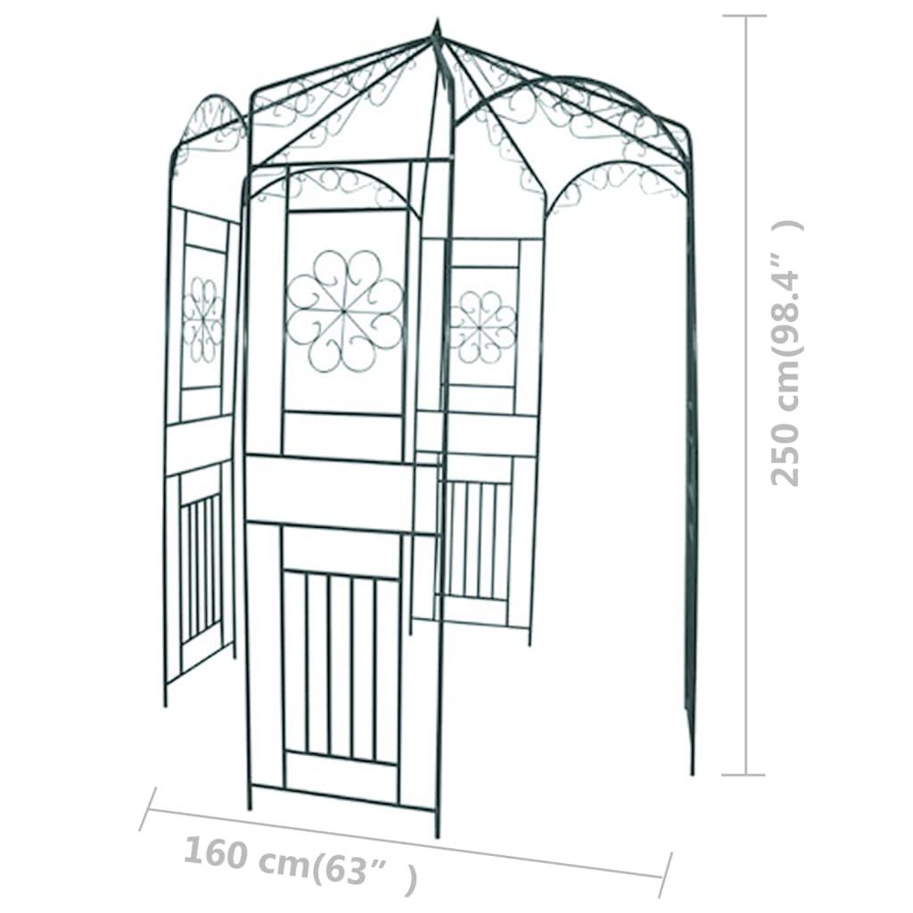 Arche de Jardin Fer Forgé pour Rosiers Plantes Grimpantes 160x250cm Vert - ComfortXL Outdoor Living - Image 3