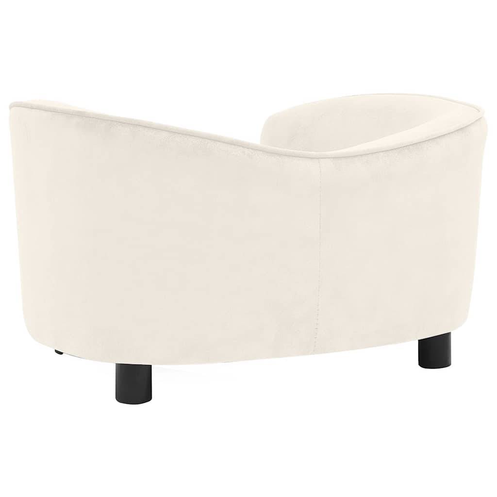 ComfortXL - Canapé Chien Peluche Douce Cadre Bois Repos Chat Intérieur Crème 69cm - ComfortXL Outdoor Living - Image 5
