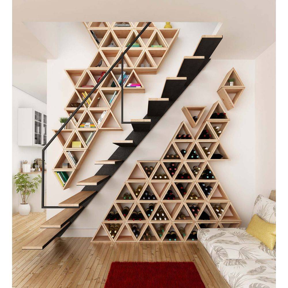 Casier à bouteilles triangulaire en pin Prisma Astigarraga - Imagen 2