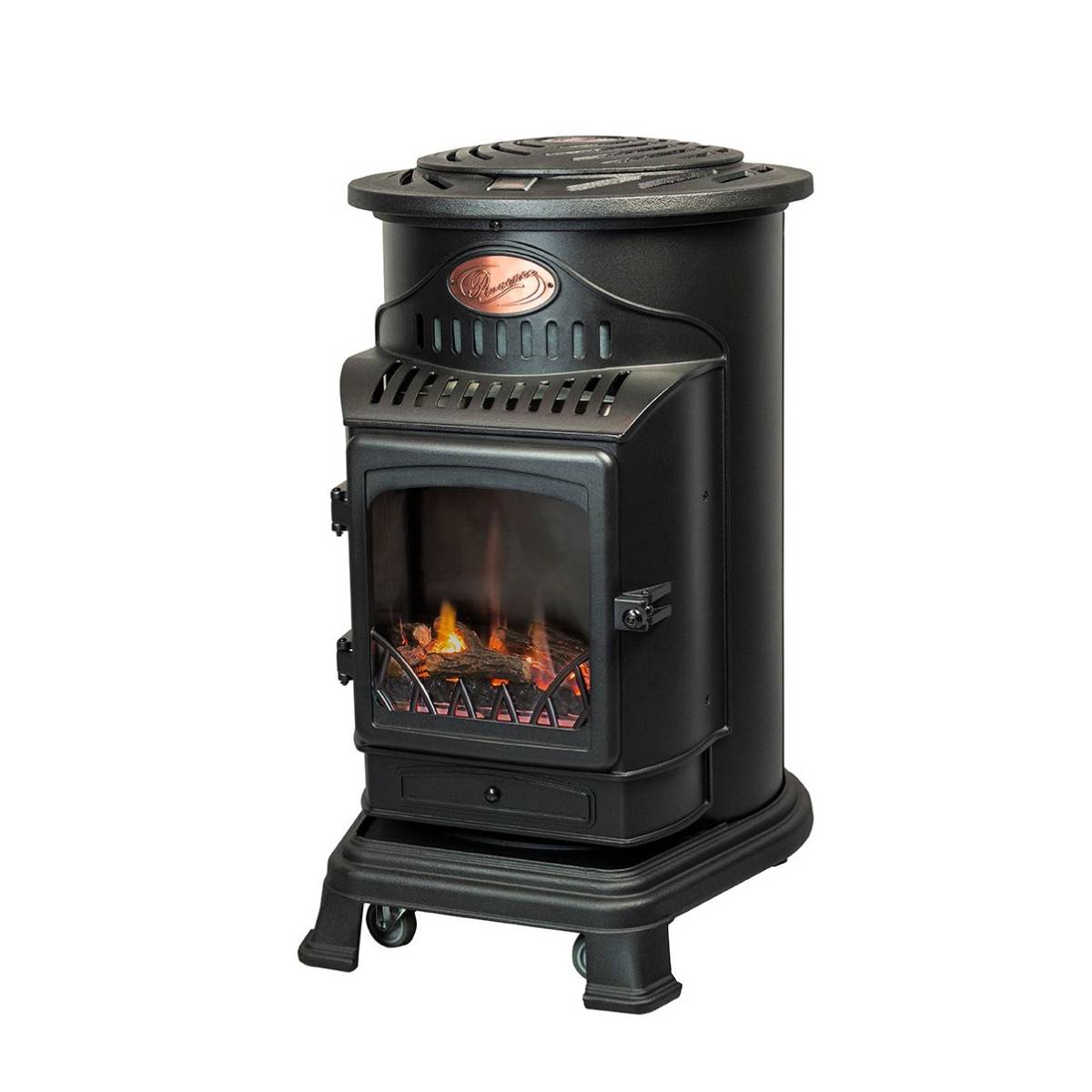Universal - Poêle à gaz Fonte véritable 3.4KW NOIR Chauffage au gaz avec Effet feu de bois Provence UNIVERSAL - Imagen 8