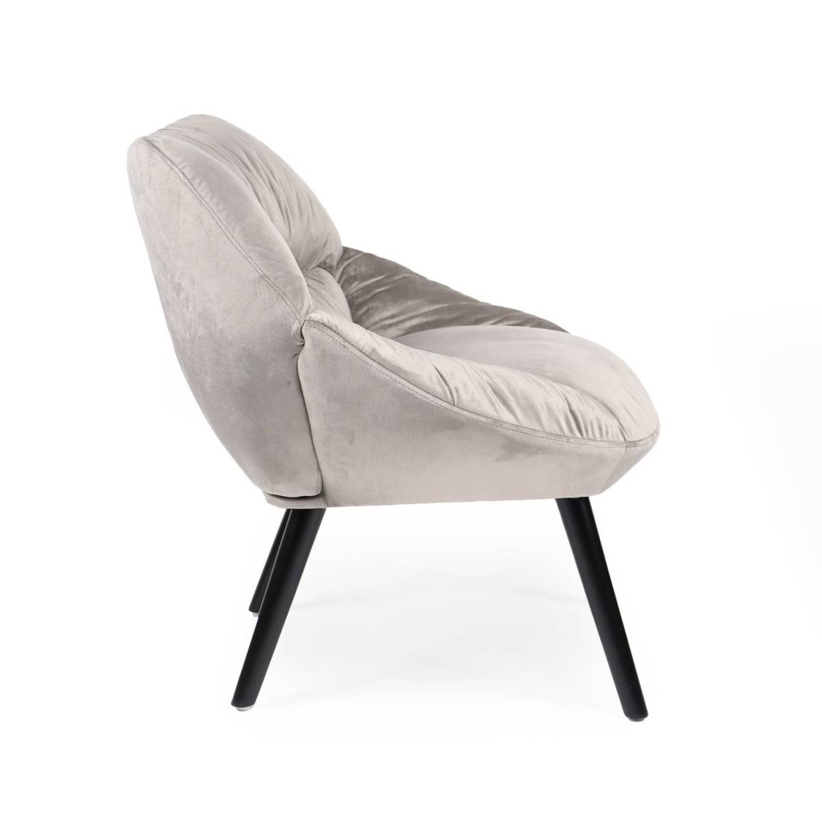 Paris Prix - Fauteuil Design en Velours "Neal" 74cm Gris - Image 3