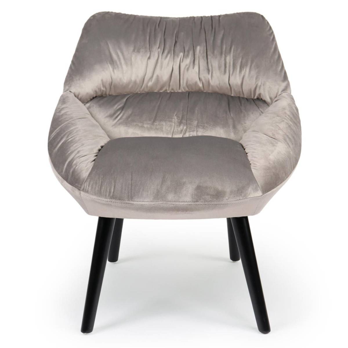 Paris Prix - Fauteuil Design en Velours "Neal" 74cm Gris - Image 2