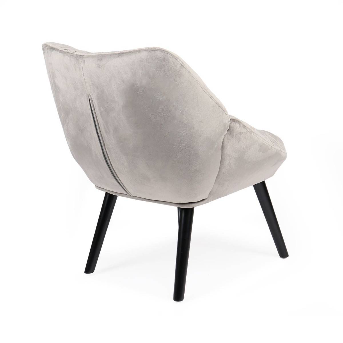 Paris Prix - Fauteuil Design en Velours "Neal" 74cm Gris - Image 4
