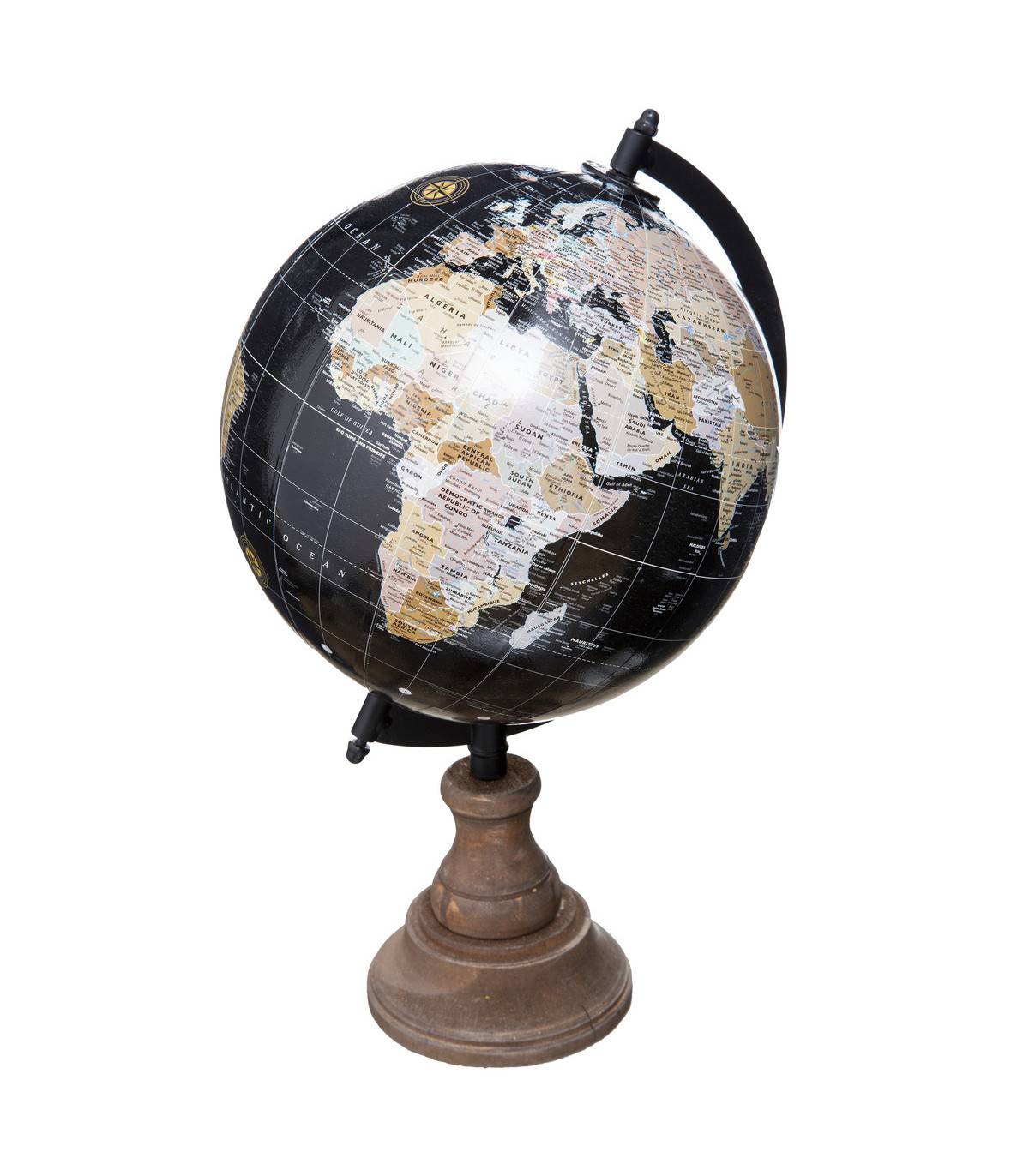 Globe déco en Métal et Bois H 32 cm - Imagen 1