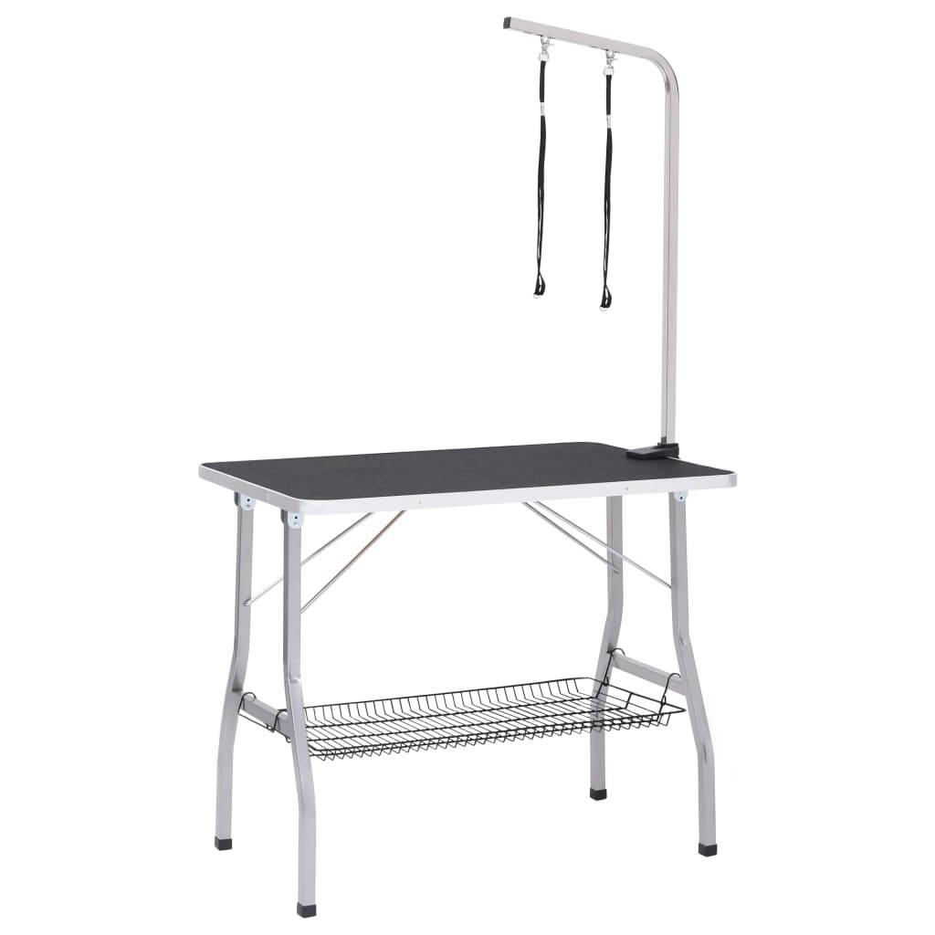 Vidaxl - Table de toilettage réglable de chiens avec 2 boucles et panier vidaXL 171068 - Imagen 2