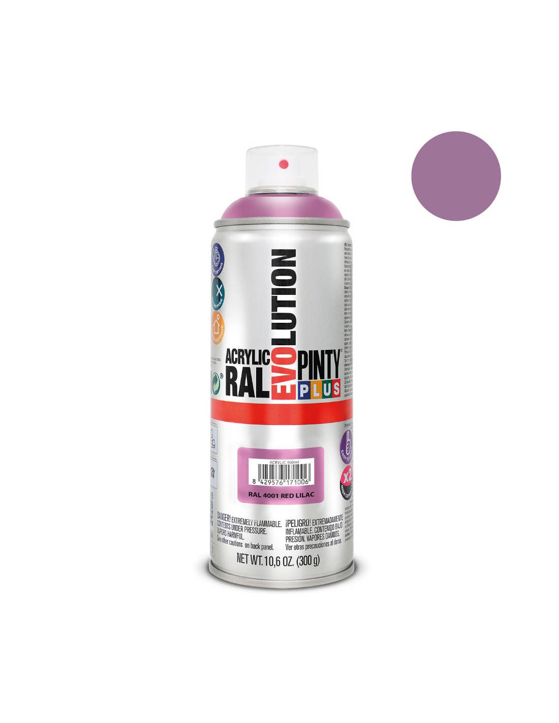 Peinture En Aérosol Pintyplus Evolution 520cc Ral 4001 Lilas Rouge