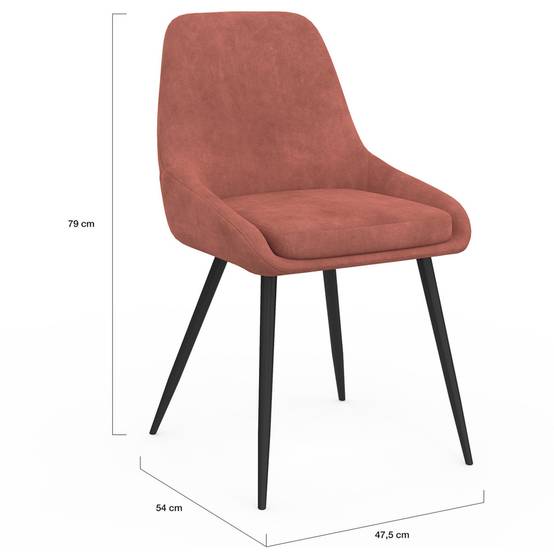 Lot de 6 chaises THALYA en velours mix color gris foncé x2, terracotta x2, beige x2 avec accoudoirs - Image 5
