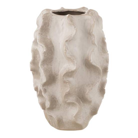 Vase Abstrait Vagues "Dewayne" 37cm Beige - Image 1