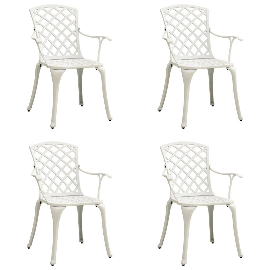 PANGIVO - Chaise de jardin aluminium coulé blanc 61 x 60 x 93 cm - PANGIVO