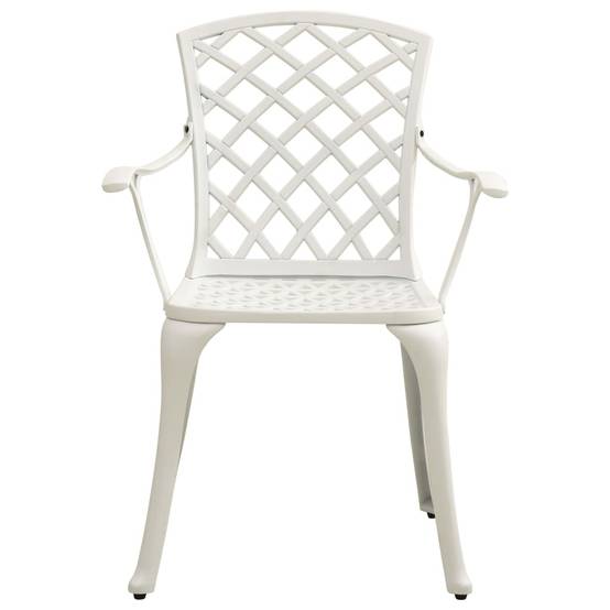 Chaise de jardin aluminium coulé blanc 61 x 60 x 93 cm - PANGIVO - Image 3